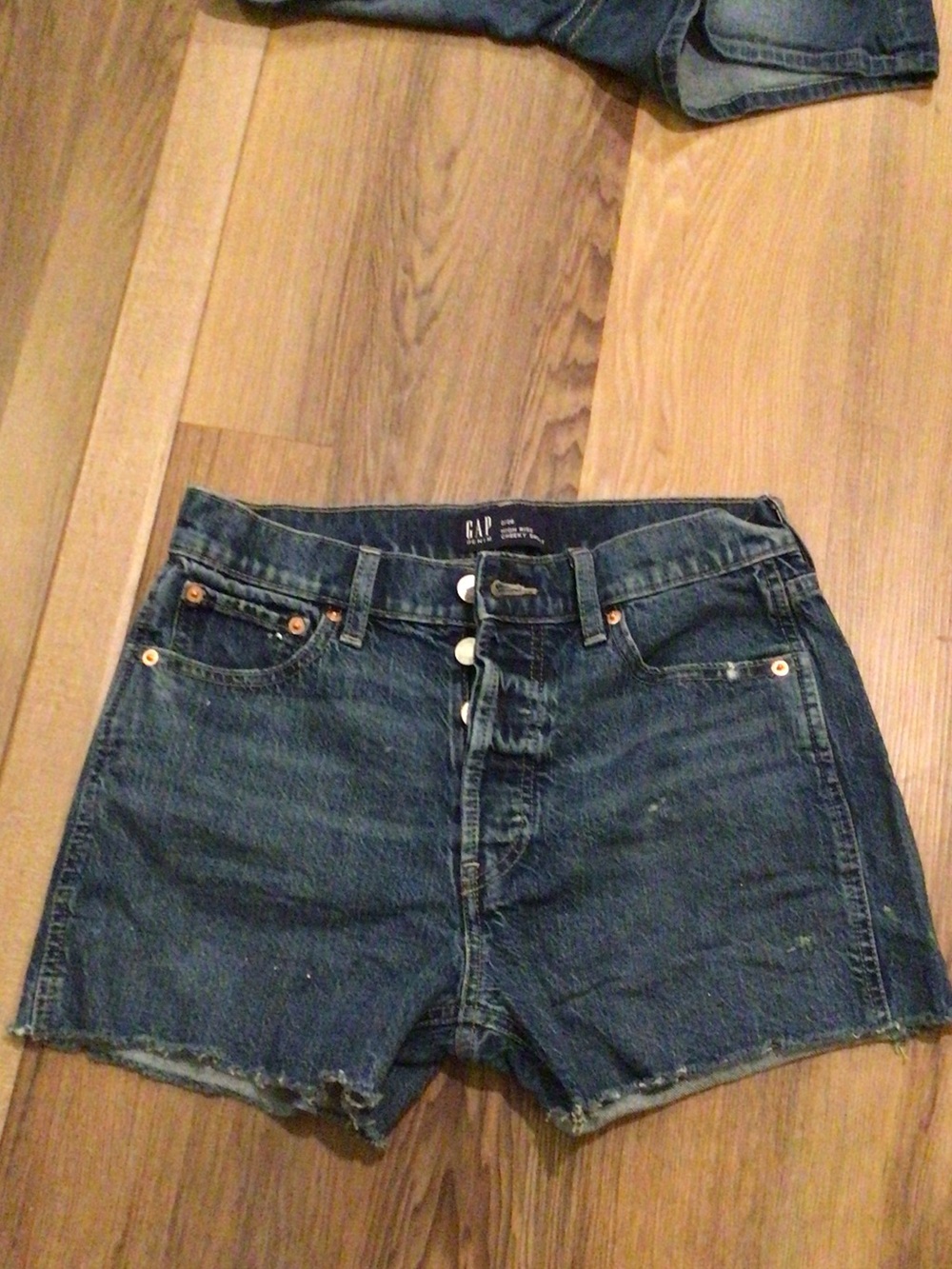 GAP Women's Dark Indigo High-Rise Denim Shorts